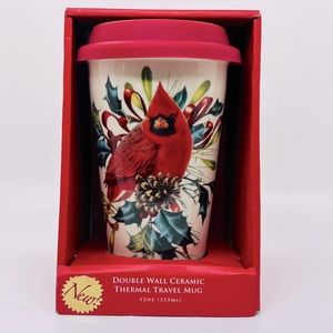 Lenox “Winter Greetings” Thermal Travel Mug w/ Silicone Lid (NWT)